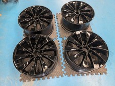 Set of four 20" VW style alloy wheels gloss black - fit transporter