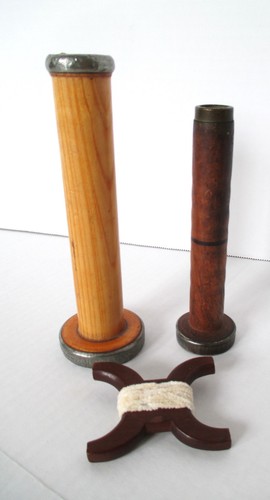 Lot vtg wooden textile mill - textile,