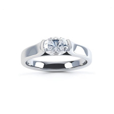 Platinum Engagement Ring Lab Grown Oval 1 Carat IGI Certified Diamond PT950