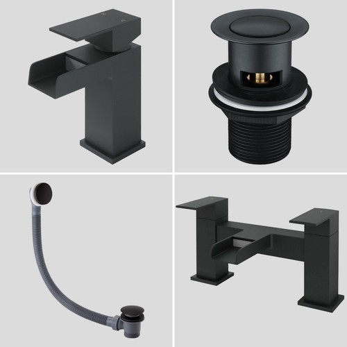 Black basin tap bath - tap,