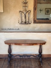 Antique English Carved Walnut Burr Centre Hall Breakfast Dining Table Circa