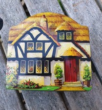 Tuckers Of Totnes Devon Clotted Cream Toffee Tin In Form Of A Thatched Cottage