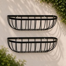 Metal wall trough planters - 2,