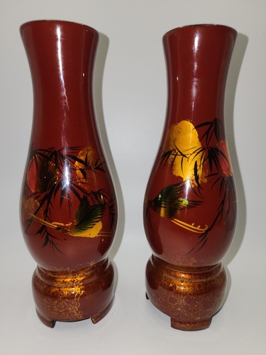 Wooden hand painted vases - hand,