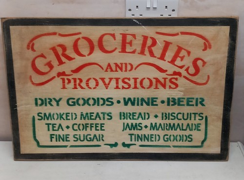 Groceries dry goods sign - goods,
