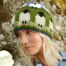 Green Blue Wool Beanie - Flock