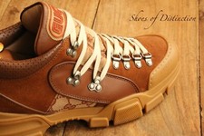 Gucci Flashtrek Brick Red Tan Suede Leather Derby Boots Shoes UK 7 US 8 EU 41