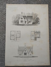 Villa at Govan, Renfrewshire - Antique Print - 1868