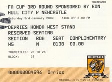 Ticket - Hull City v Newcastle