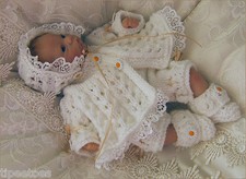 DOLLS CLOTHES KNITTING PATTERNS DK 17 DAISY REBORN 10" BY PRECIOUS NEWBORN KNITS