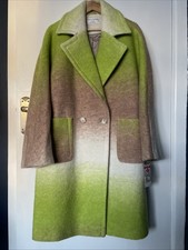 Helene Berman Green Ombré Wool Coat Size UK 16 NWT