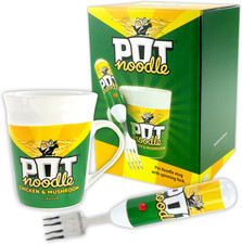 Kimm & Miller Pot Noodle Spinning Fork & Mug Gift Set - Funny Novelty Gifts 