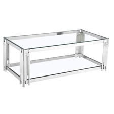 GLASS COFFEE TABLE CLEAR GLASS