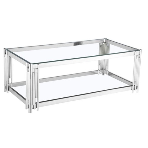 Glass coffee table clear - coffee,