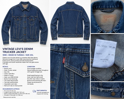 Levi 1990s blue denim - levi's,