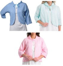 Bed Jacket Womens Crochet Trim