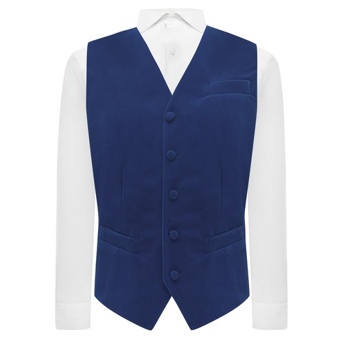 Royal blue velvet waistcoat - royal,