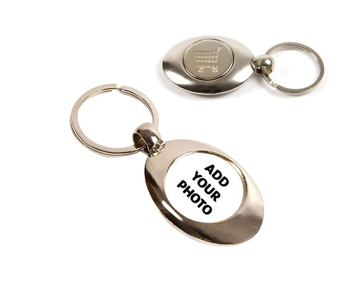 Shopping trolley token keyring - trolley,