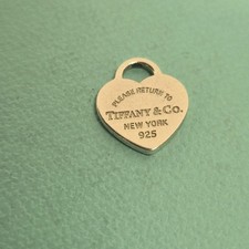 Tiffany & Co Mini Heart Double Sided Silver Pendant Charm For Bracelet Necklace