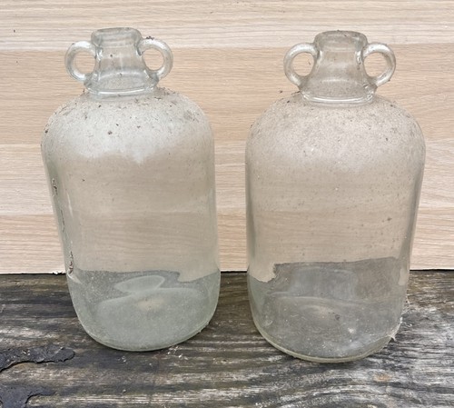 Pair large vintage clear - pair,
