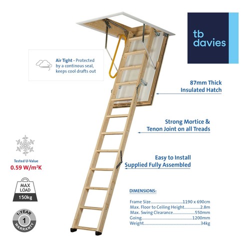 Tbdavies loft ladder timber - loft,