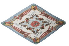 Pebble Beach Company Golf Links Resort Pleated Square Silk Scarf. Multi-Coloured