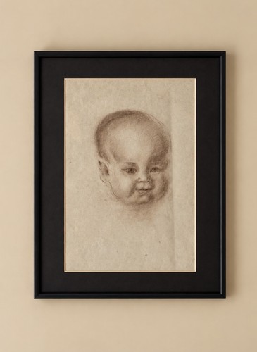 Antique framed baby - framed, portrait