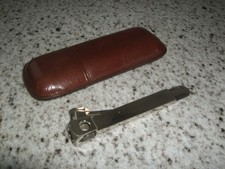 LEATHER CIGAR CASE AND CUTTER