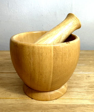Medium 4” Pine Wood Pestle and Mortar Herb Grinder Spice Crusher Kitchen Masher