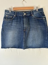 Distressed/ Frayed Denim Mini Skirt. F & F, Size 16 Winter Autumn