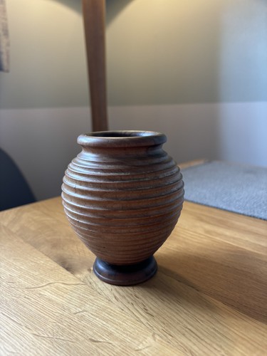 Vintage turned wood ribbed - vintage,