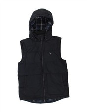 JACK WILLS Mens Hooded Padded Gilet UK 36 Small Navy Blue Polyester AI10