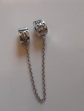 Retired Chamilia silver 925 royale CZ charm bracelet safety chain 