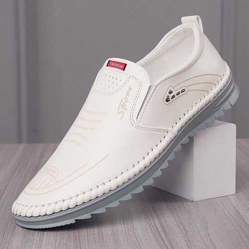 Mens leather slip loafers - mens,
