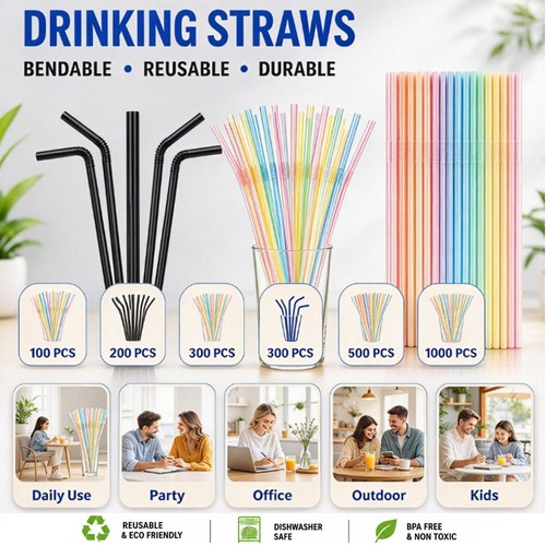 500 1000 straws flexible bendy - 500/1000,