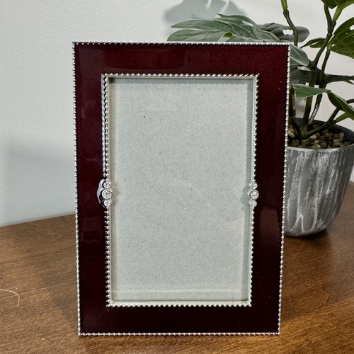 Elegant burgundy enamel - burgundy, silver