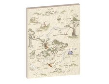WINNIE THE POOH 100 ACRE WOOD MAP lge canvas A3 12X16