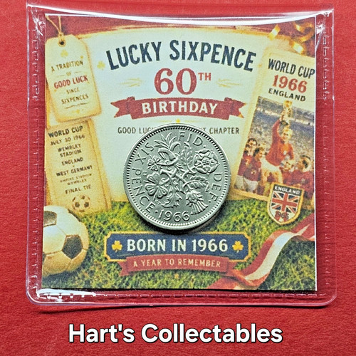Lucky 1966 sixpence - gift, 60th