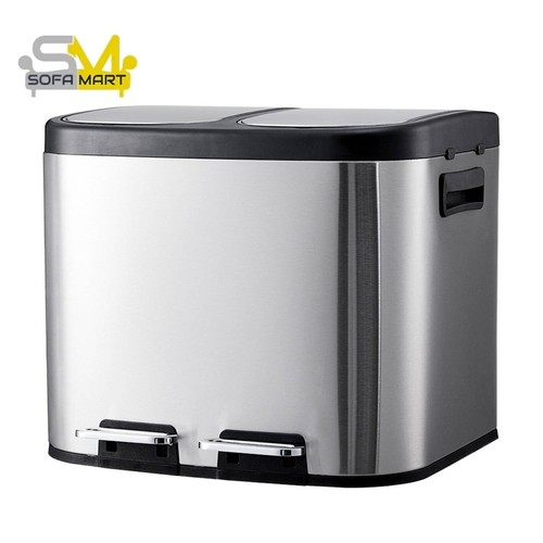 30l stainless steel trash bin - stainless,