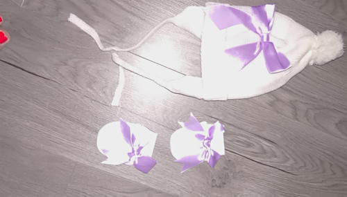 Baby white purple - baby, hat