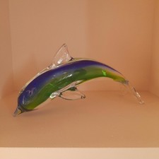 Blue, green and clear glass