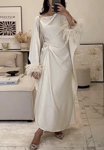 White kaftan dress - white,
