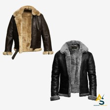 Bomber jacket Men's RAF Aviator B3 Flying Bomber Sheep Skin Real Leather Jacket