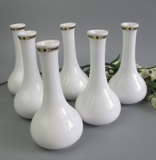 White Ceramic Bud Vases x 6
