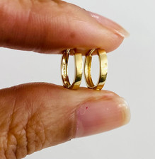 14K Solid Gold Hoop Earrings 1.7mm x 10mm Small 14K Gold Huggie Earrings- ER220