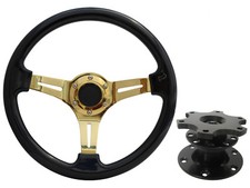 Black Gold TS Steering Wheel + Quick Release boss 42BK