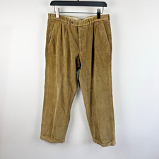 Vintage DAKS 90s Mens Light Brown Jumbo Corduroy Trousers Size W36" Flaws