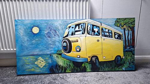 Hand painted canvas yellow - hand,