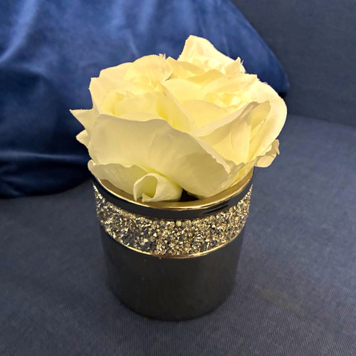 Silver cylinder decorative - silver,