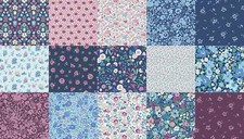 LIBERTY PRINT COTTON QUILTING FABRIC * FLOWER SHOW MIDNIGHT COLLECTION * Quil...